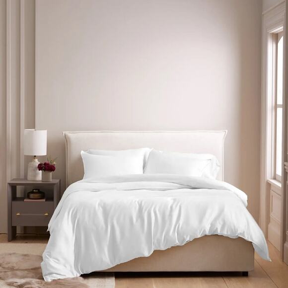Quince Bamboo Duvet Cover White Size King/CalKing - Picture 3 of 7